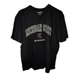 Old Varsity Brand Michigan State Spartans Mens Large Black Graphic T-Shirt NCAA